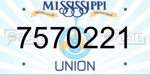 7570221 Mississippi License Plate