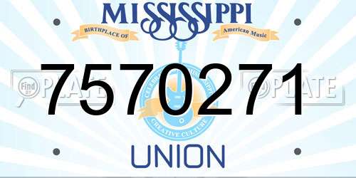 7570271 Mississippi License Plate