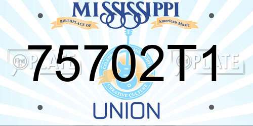 75702T1 Mississippi License Plate
