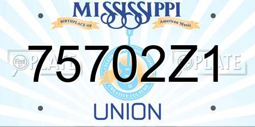 75702Z1 Mississippi License Plate