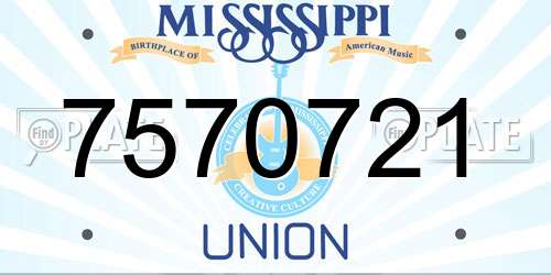 7570721 Mississippi License Plate