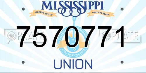 7570771 Mississippi License Plate