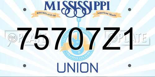 75707Z1 Mississippi License Plate