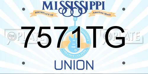 7571TG Mississippi License Plate
