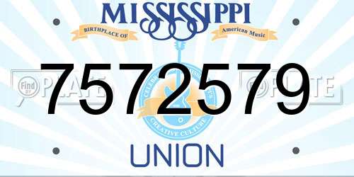 7572579 Mississippi License Plate