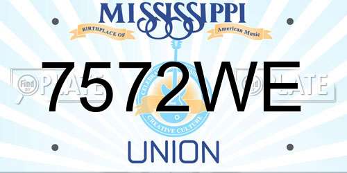 7572WE Mississippi License Plate