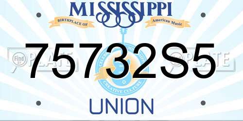 75732S5 Mississippi License Plate