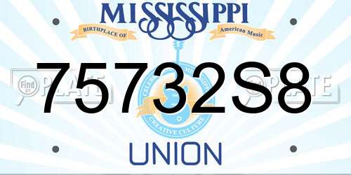 75732S8 Mississippi License Plate