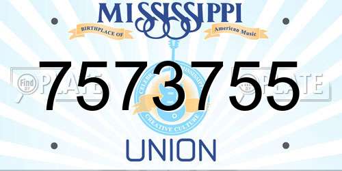 7573755 Mississippi License Plate
