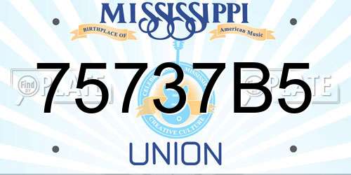 75737B5 Mississippi License Plate