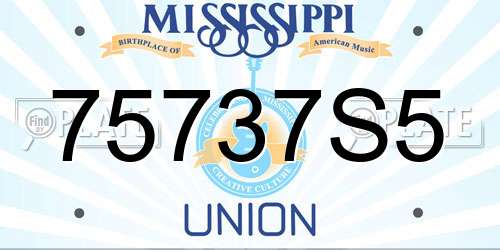 75737S5 Mississippi License Plate
