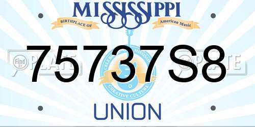 75737S8 Mississippi License Plate