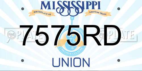 7575RD Mississippi License Plate