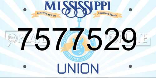7577529 Mississippi License Plate