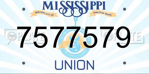 7577579 Mississippi License Plate