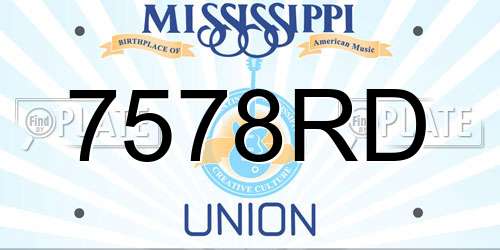 7578RD Mississippi License Plate