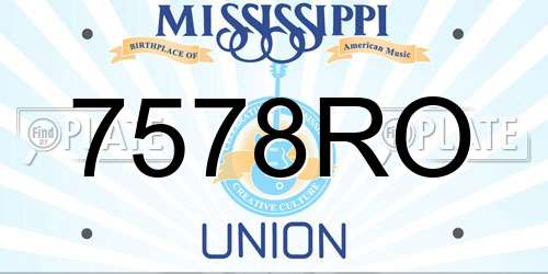 7578RO Mississippi License Plate