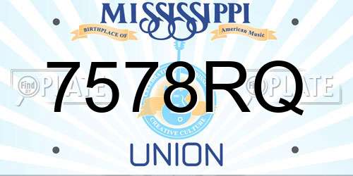 7578RQ Mississippi License Plate