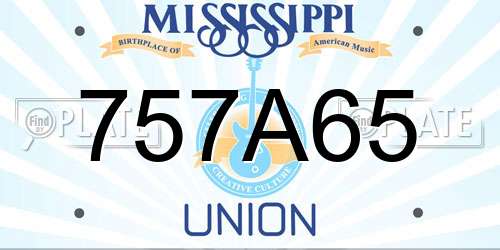 757A65 Mississippi License Plate