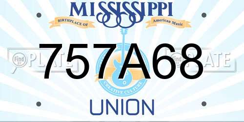 757A68 Mississippi License Plate
