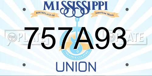 757A93 Mississippi License Plate