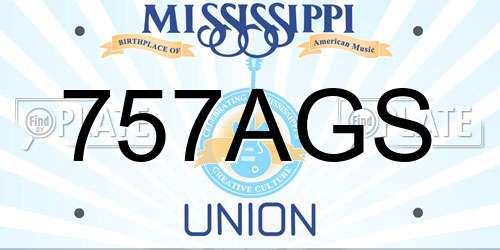 757AGS Mississippi License Plate