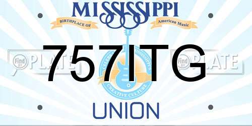 757ITG Mississippi License Plate