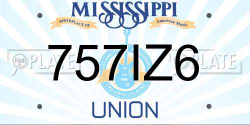 757IZ6 Mississippi License Plate
