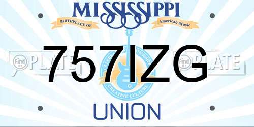 757IZG Mississippi License Plate