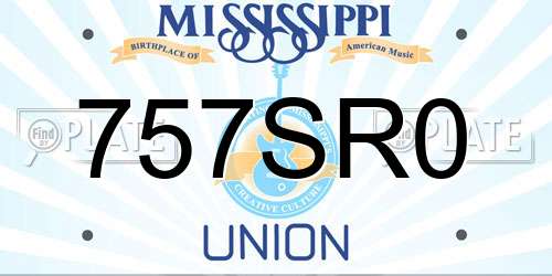 757SR0 Mississippi License Plate