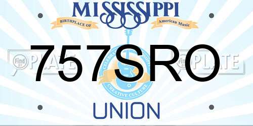 757SRO Mississippi License Plate
