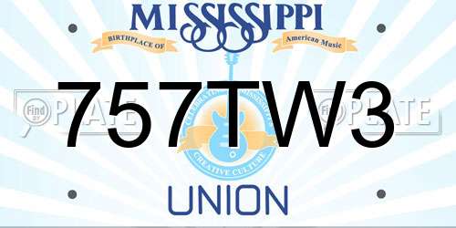 757TW3 Mississippi License Plate