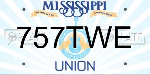 757TWE Mississippi License Plate