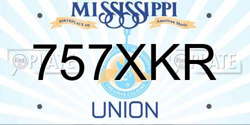 757XKR Mississippi License Plate