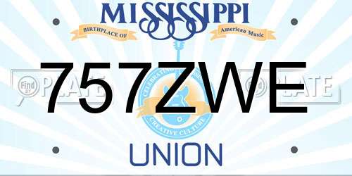 757ZWE Mississippi License Plate