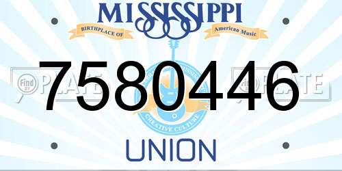 7580446 Mississippi License Plate