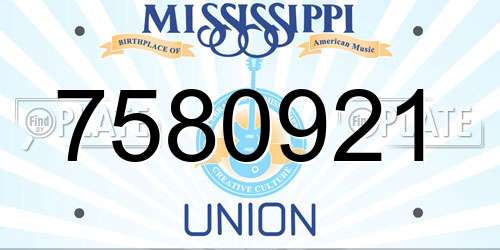 7580921 Mississippi License Plate