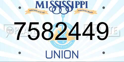 7582449 Mississippi License Plate