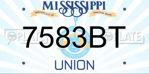 7583BT Mississippi License Plate
