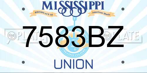 7583BZ Mississippi License Plate