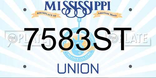 7583ST Mississippi License Plate