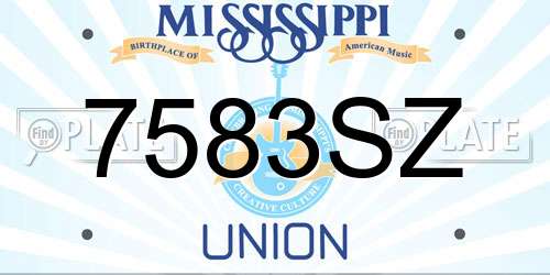 7583SZ Mississippi License Plate