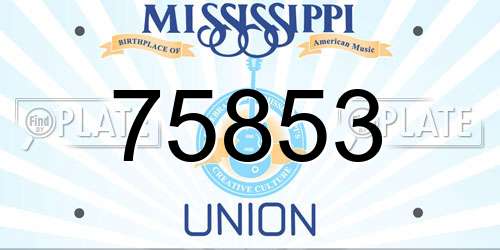 75853 Mississippi License Plate