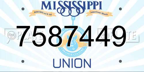 7587449 Mississippi License Plate