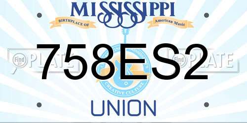 758ES2 Mississippi License Plate
