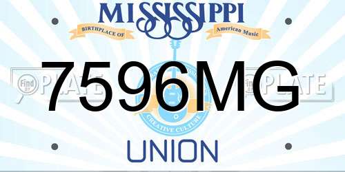 7596MG Mississippi License Plate