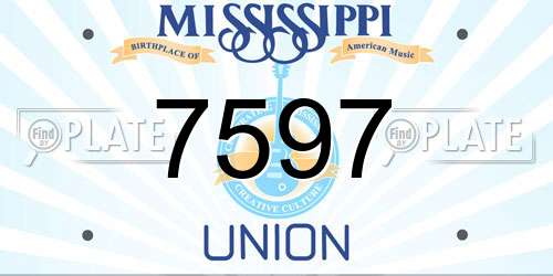 7597 Mississippi License Plate