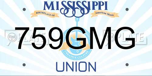 759GMG Mississippi License Plate