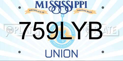 759LYB Mississippi License Plate