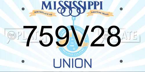 759V28 Mississippi License Plate